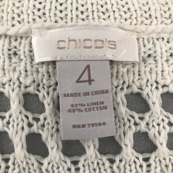 Chico’s Cream V - Neck  Sweater - Picture 3 of 4
